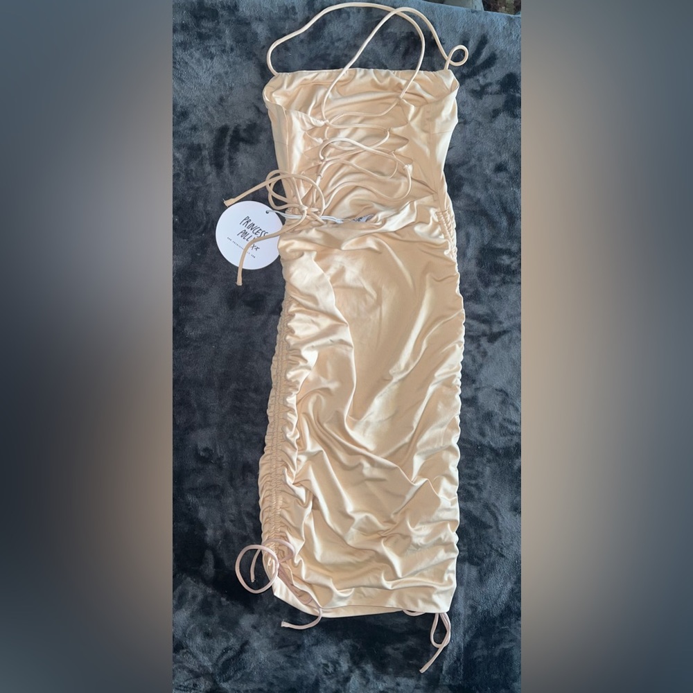 Princess Polly Maeve Mini Dress in Beige Size 2 New with tag - Picture 15 of 15
